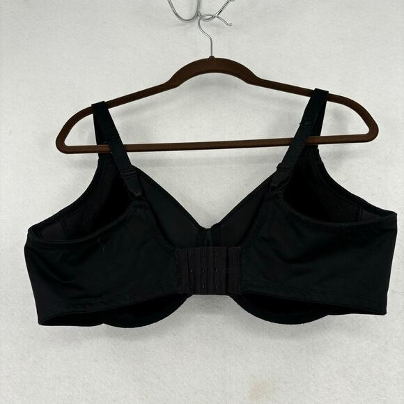 Barely Breezies T-Shirt Bra 44D Black Underwire Modesty Lined Full Coverage - Picture 3 of 7